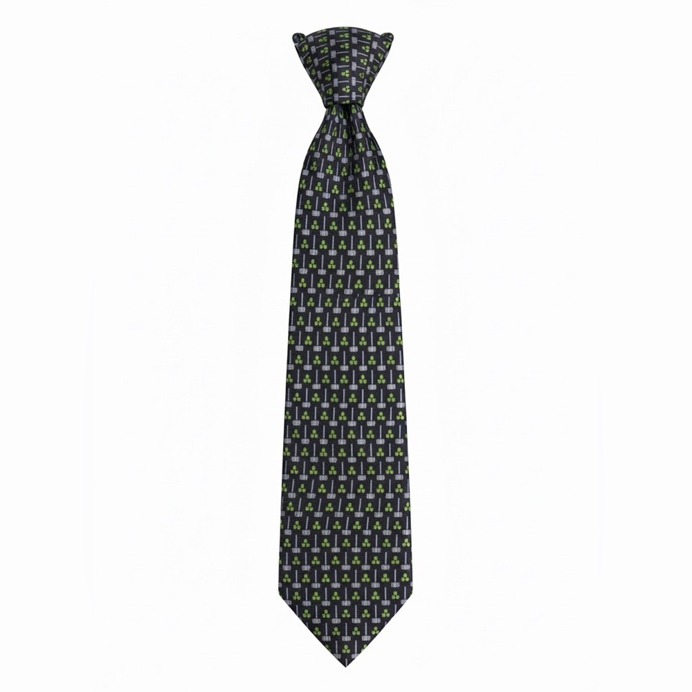 Bocce Ball Cravattificio Mylord 100% silk Navy and Green Necktie